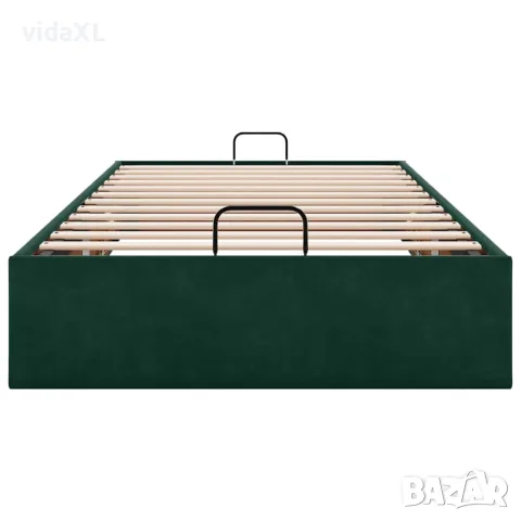 vidaXL Османска рамка за легло без матрак тъмнозелена 80x200 см кадифе, снимка 7 - Спални и легла - 56146981