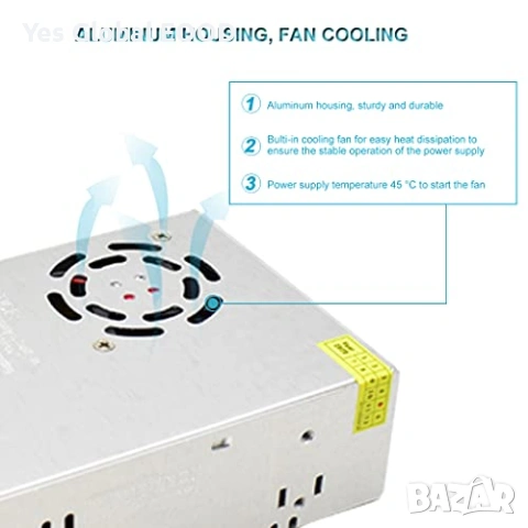 Импулсно захранване 36V 10A 360W за LED ленти, снимка 3 - Друга електроника - 53233811