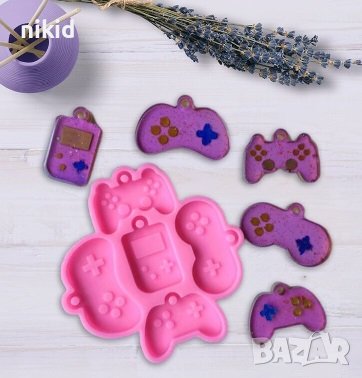 Малки джойстик игра контролер силиконов молд форма фондан шоколад смола гипс висулка ключодържател, снимка 2 - Форми - 37463079