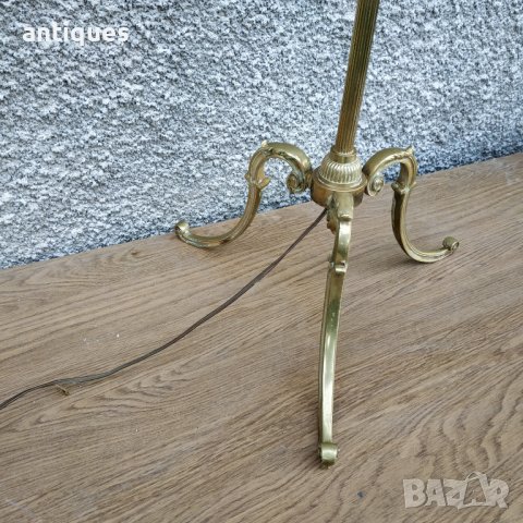Стар месингов свещник - лампа - Английски - Антика, снимка 7 - Антикварни и старинни предмети - 37860934