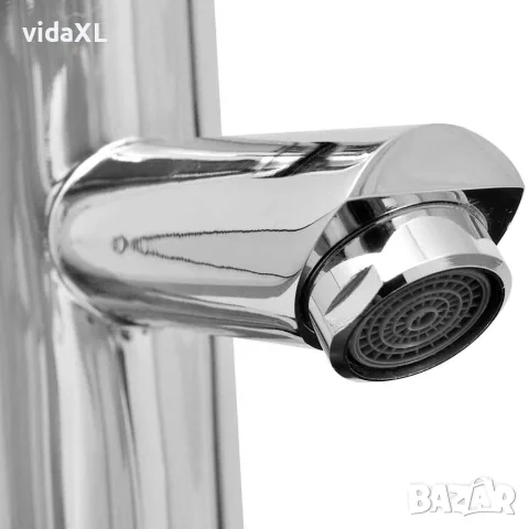 vidaXL Мивка за баня със смесител, керамична, кръгла, бяла, снимка 10 - Мивки - 56146382