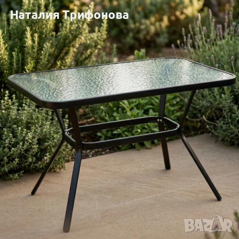 Елегантна правоъгълна маса – стъклен плот, модерен и устойчив дизайн, снимка 6 - Маси - 54320159