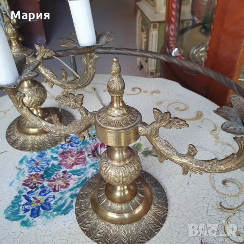 Чифт бронзови лампи 085, снимка 2 - Антикварни и старинни предмети - 29436469