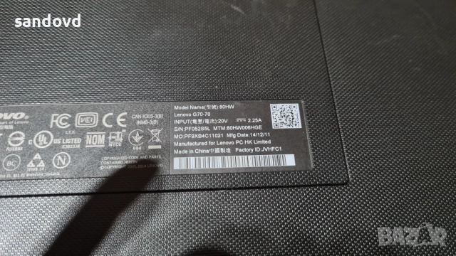 лаптоп LAPTOP LENOVO G70-70 17ин. цена140лв, снимка 9 - Лаптопи за дома - 52587321