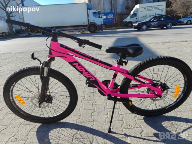 BG Алуминиев велосипед 24" NINJA розов, снимка 8 - Велосипеди - 54334837