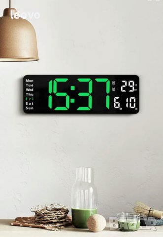 Голям електронен часовник DS-6629, с термометър и дата.  Дистанционно управление, снимка 15 - Стенни часовници - 42589111