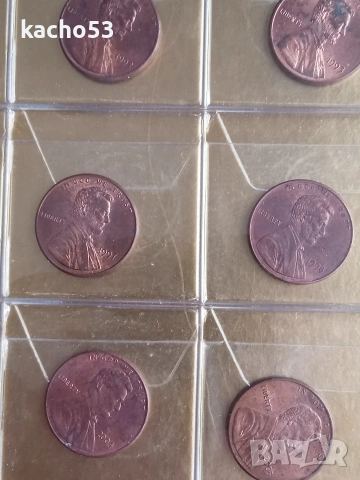 1 цент 1963-2007 г.- 40 броя , САЩ, снимка 9 - Нумизматика и бонистика - 54255223