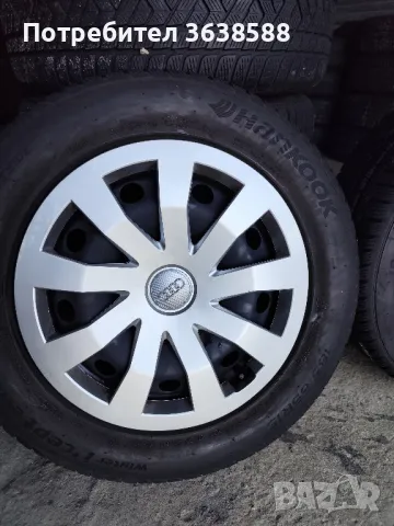 железни джанти с зимни гуми 185 65 15 и 16 оригинални тасове 5х112 за audi volkswagen SKODA, снимка 3 - Гуми и джанти - 49851958