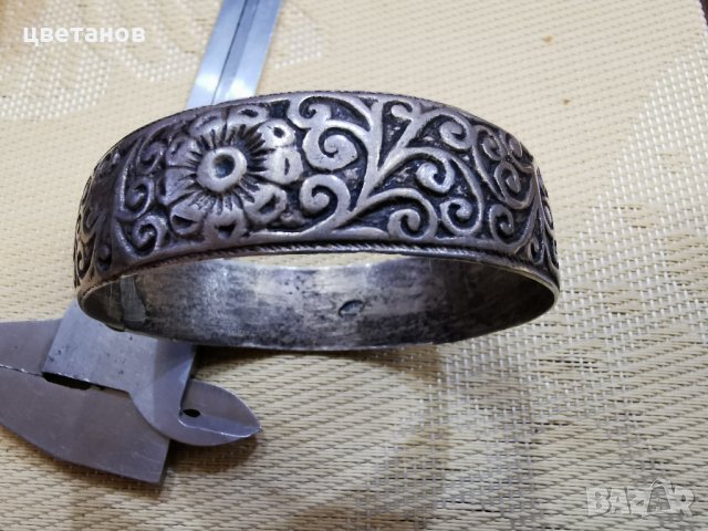 Масивна турска гривна-сребро, снимка 5 - Антикварни и старинни предмети - 31144587