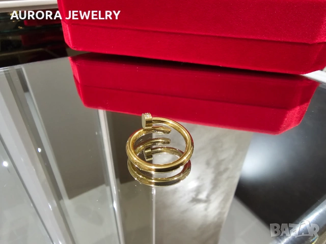 CARTIER Nail Juste un Clou Classic Gold Diamonds Пръстен Пирон, снимка 5 - Пръстени - 53148943