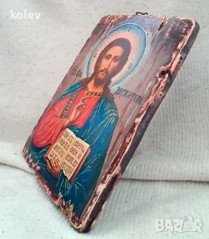 Реплика на стара Икона Исус Христос Вседържител/Пантократор 25/18, снимка 2 - Икони - 56255708
