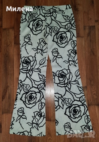 Дамски панталон на цветя - М, снимка 2 - Панталони - 50187374