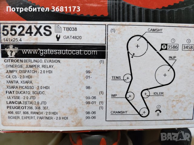 Ангренажен ремък PowerGrip® 5473XS за Citroen Peugeot Lancia Fiat, снимка 2 - Части - 40108771