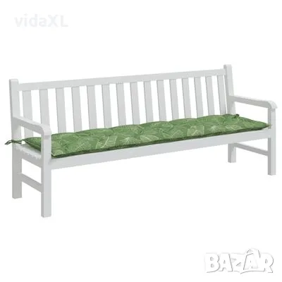 vidaXL Възглавница за градинска пейка десен на листа 200x50x7 см плат（SKU:361656）, снимка 3 - Градински мебели, декорация  - 49257946