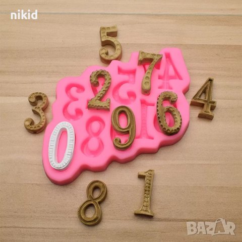 Едри числа цифри с релеф силиконов молд форма фондан шоколад гипс, снимка 4 - Форми - 38438427