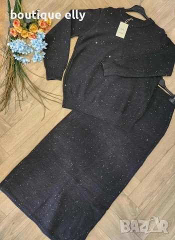 комплект блуза и пола- сиво и черно, снимка 4 - Комплекти - 52692889