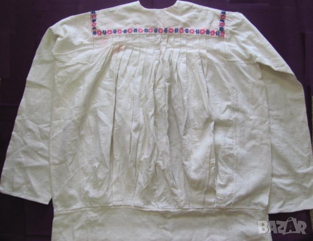 19 век Фолк Арт Женска Памучна Риза за Костюм, снимка 9 - Антикварни и старинни предмети - 35398569