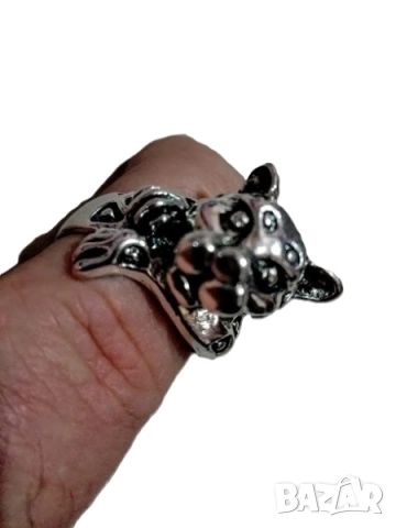 Мъжки пръстен - глава на куче, рокерски, хеви метъл, пънк, снимка 4 - Пръстени - 20309709