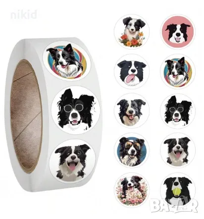 100 бр куче Бордър коли самозалепващи лепенки стикери за ръчна изработка за подарък