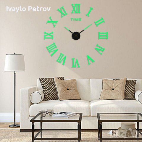 Луминисцентен стенен часовник римски/арабски цифри, снимка 13 - Стенни часовници - 38081235