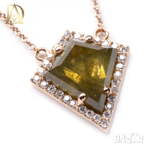 Ново Златно Колие с 3.70кт Естествен Диамант и 0.25кт Естествени Диаманти, снимка 6 - Колиета, медальони, синджири - 53370660