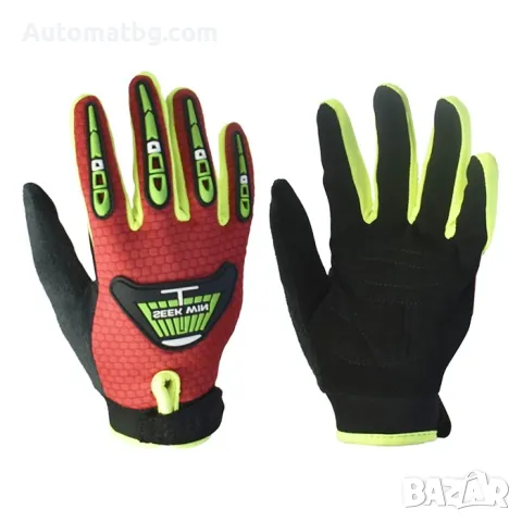 Детски мото ръкавици Automat, S и M, С велкро, Червени