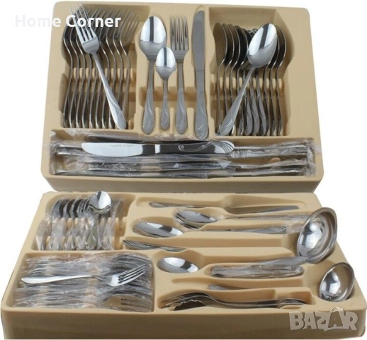 Комплект прибори за хранене Elekom – 72 части, неръждаема стомана, снимка 2 - Прибори за хранене, готвене и сервиране - 51442249