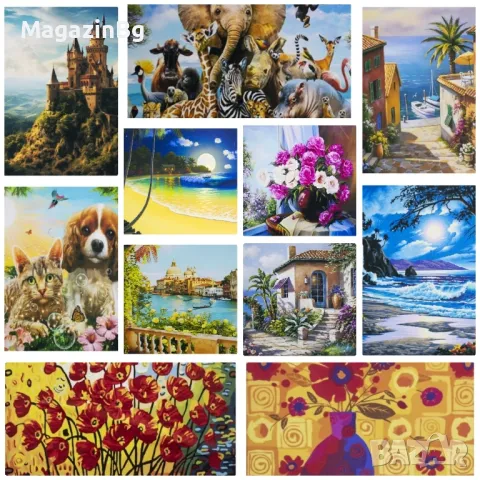 Комплект за рисуване по номера с платно 40х30 см