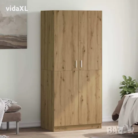 vidaXL Гардероб Artisan Дъб 90x52x200 cm Инженерна дървесина, снимка 2 - Гардероби - 56148253