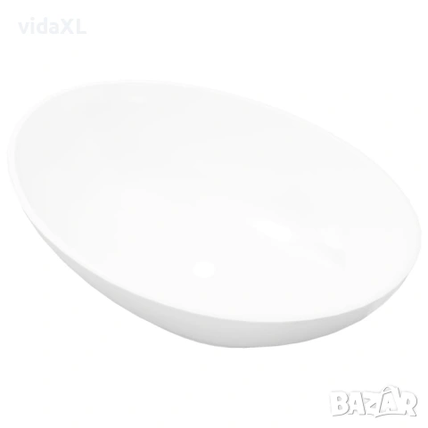 vidaXL Луксозна керамична мивка с овална форма, бяла, 40x33 см(SKU:140674)