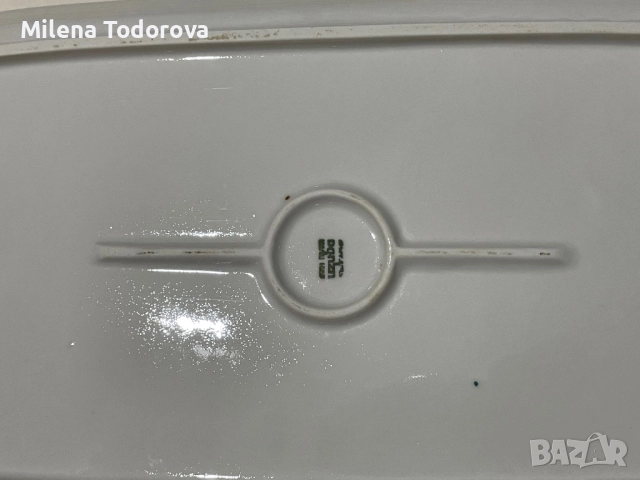  Голямо правоъгълно порцеланово плато с маркировка, снимка 4 - Чинии - 52599670
