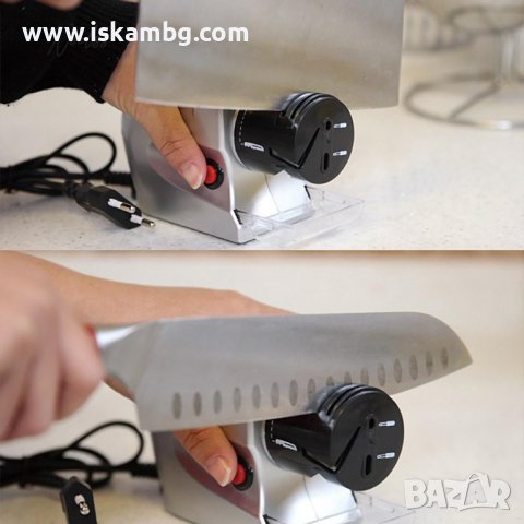 Автоматично електрическо точило за ножове, ножици, отвертки на ток - КОД 3724, снимка 2 - Аксесоари за кухня - 37413776