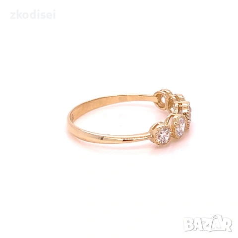 Златен дамски пръстен 1,75гр. размер:57 14кр. проба:585 модел:37709-5, снимка 3 - Пръстени - 54111528