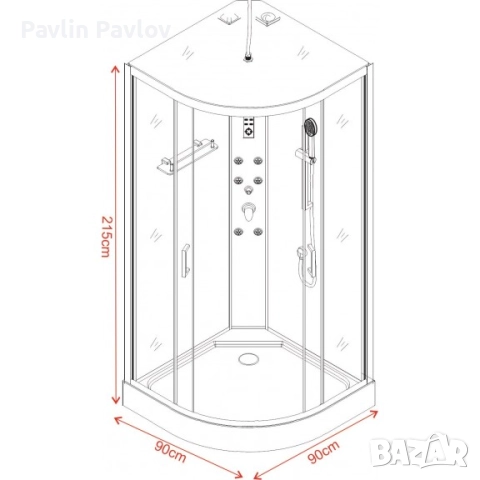 НОВА ХИДРОМАСАЖНА ДУШ КАБИНА АЛЕЙНА ICSH 8535 , снимка 2 - Душ кабини и вани - 51778945