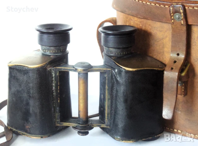 Колекционерски бинокъл Carl Zeiss Jena Feldstecher Vergr.= 12 Bent Shoulders 1903г., снимка 1