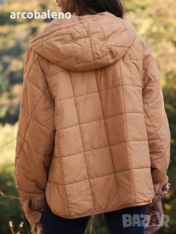 Есенно-зимно дамско едноцветно памучно яке с дълъг ръкав, 4цвята - 023, снимка 10 - Якета - 42867539
