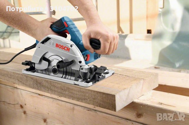 Bosch GKS55+GCE Потапящ ръчен циркуляр,1350W, диск ф165мм, 0601682100, снимка 2 - Циркуляри - 38572637