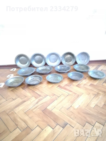 Бакърени чинии,, САХАНИ" 11 броя, автентичност, снимка 2 - Антикварни и старинни предмети - 34855200