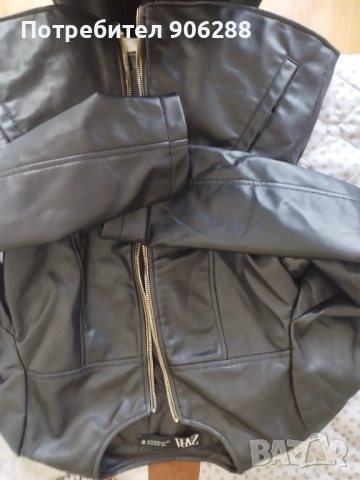 Яке еко кожа Zara, снимка 3 - Якета - 51435813