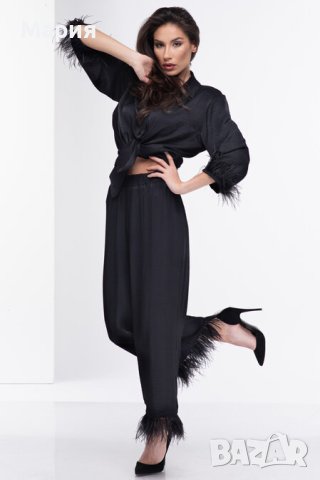 Дамска сатенена риза с пера, снимка 8 - Ризи - 42731720