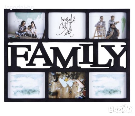 Рамка "Family" за 6 снимки в черно или бяло, снимка 2 - Романтични подаръци - 31520678