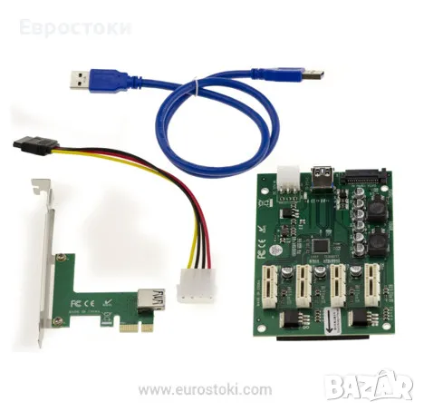 KALEA-INFORMATIQUE PCI Express x1 Port to 4 PCIe x1 Ports с чипсет ASM1184e, снимка 2 - Други - 50110903