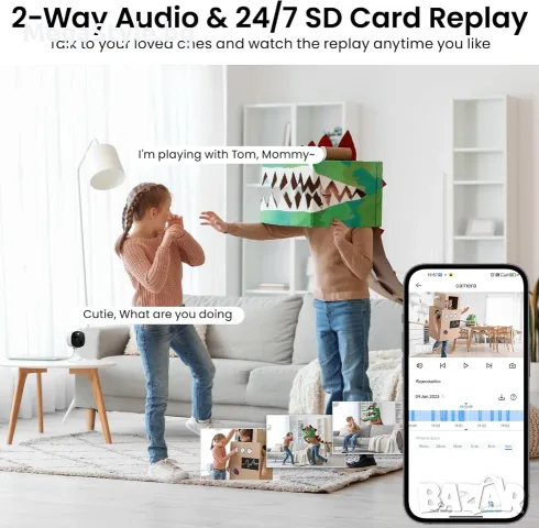 Комплект 2 броя Смарт Камери AOQEE C1 – 2K Ultra HD за Външно и Вътрешно Наблюдение, снимка 4 - IP камери - 55734878