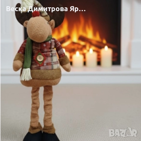 Голяма коледна играчка Елен, Снежен човек или дядо Коледа - разтягаща до 50см, снимка 5 - Декорация за дома - 52573936