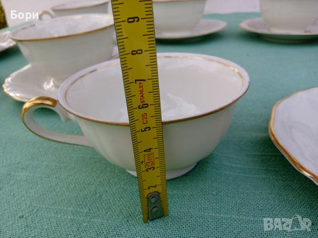 Фин немски порцелан к-т за чай Elfenbein Bavaria, снимка 14 - Чаши - 36402810
