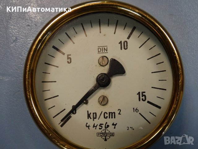 манометър FORSTER Manometer 0-15Bar , снимка 4 - Резервни части за машини - 37730855