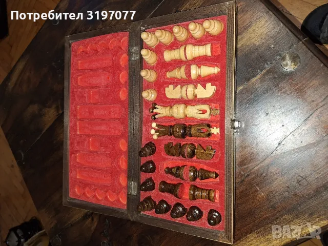 ръчно изработен дървен шах , снимка 2 - Други - 49213522