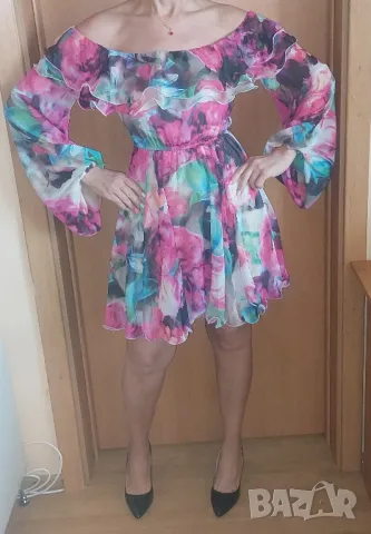 Рокля от шифон Fervente , снимка 2 - Рокли - 50026054