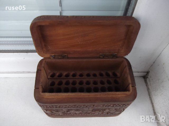 Кутия за цигари сгъваема от три части дървена резбована, снимка 4 - Други ценни предмети - 35573001