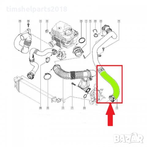 Маркуч турбо за Renault Master III Nissan NV400 Opel Movano B 2.3 DCI CDTI AC, снимка 7 - Части - 38028524